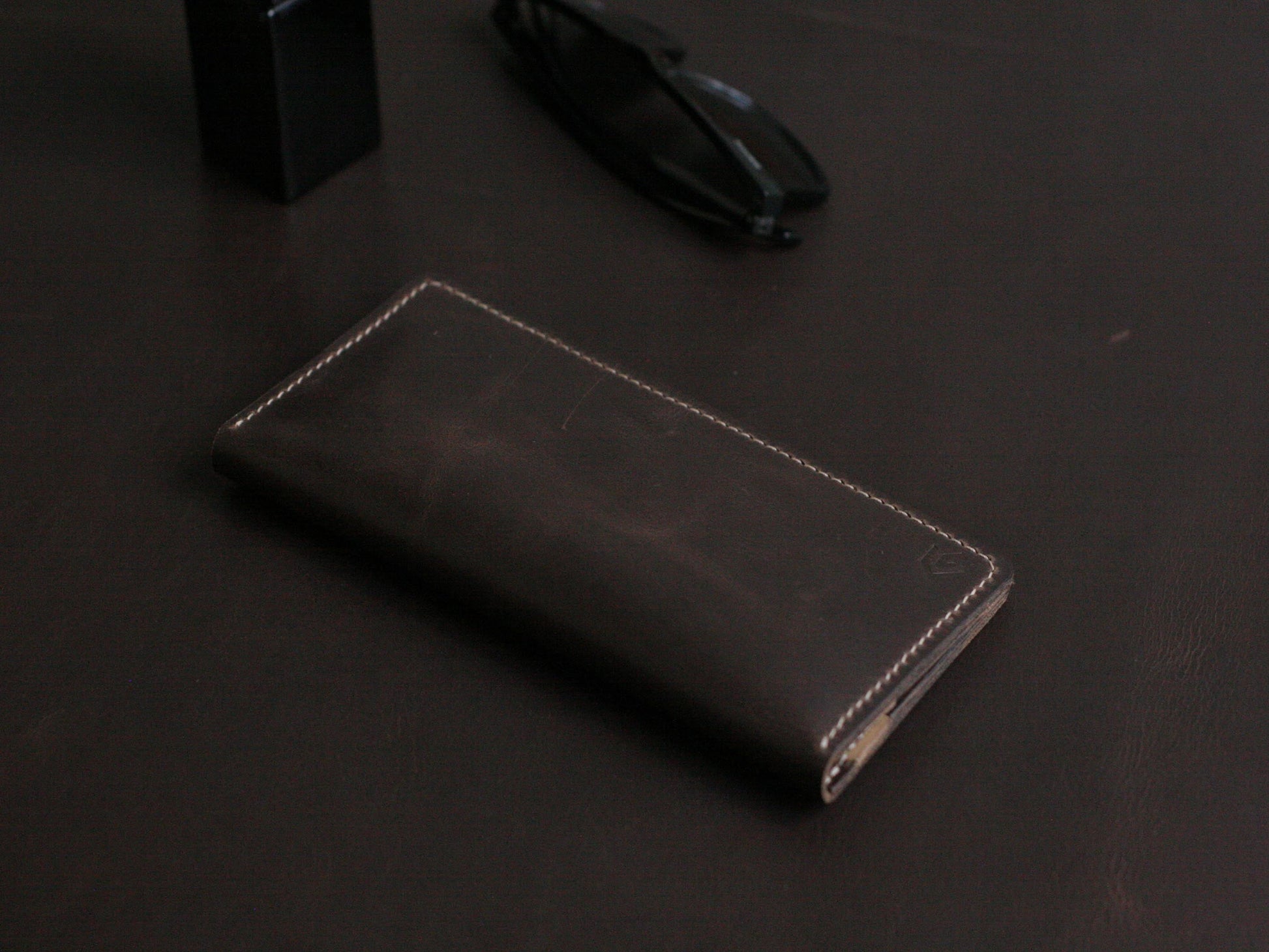 Men's Leather Long Wallet  Cedar Brown GRIP LEATHER GOODS