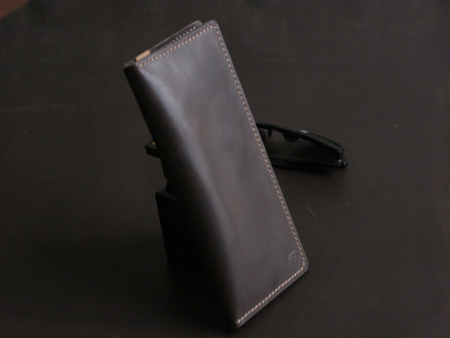 Men's Leather Long Wallet  Cedar Brown GRIP LEATHER GOODS