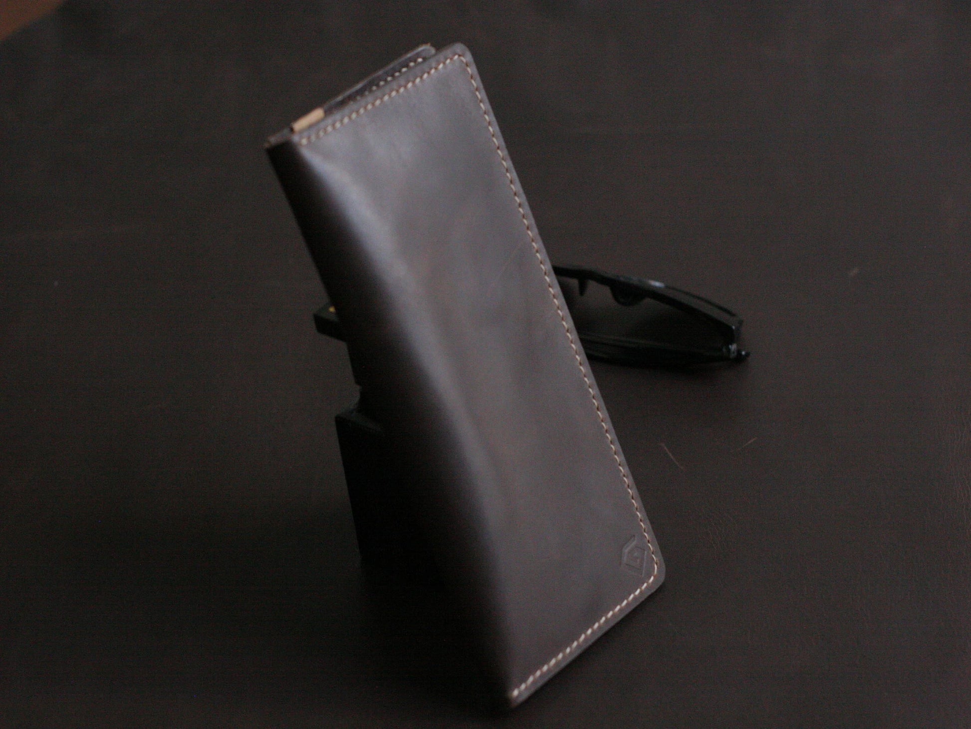 Men's Leather Long Wallet  Cedar Brown GRIP LEATHER GOODS