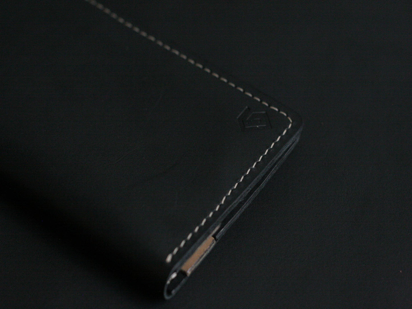 Men's Leather Long Wallet Charcole Black GRIP LEATHER GOODS