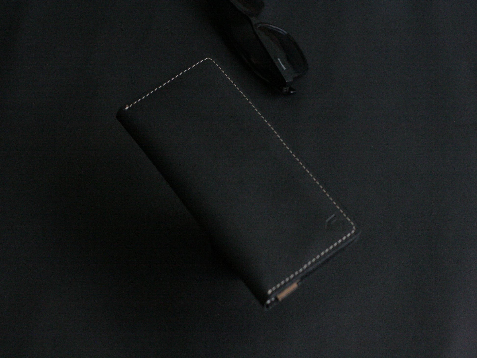 Men's Leather Long Wallet Charcole Black GRIP LEATHER GOODS