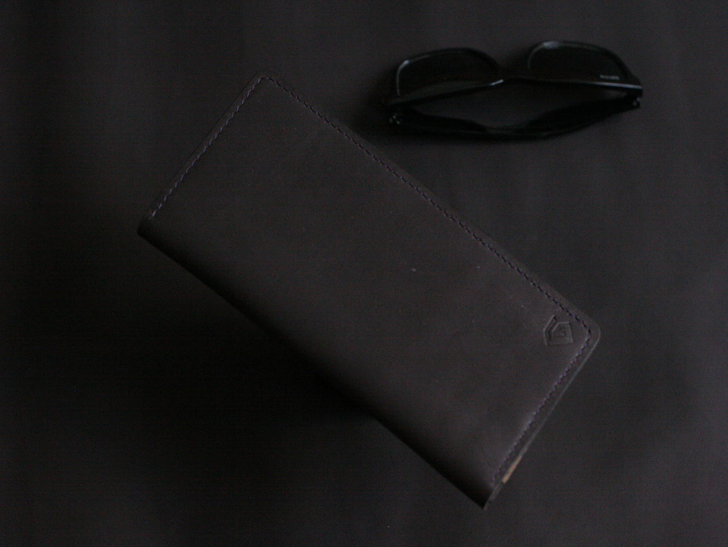 Men's Leather Long Wallet Deep Purple GRIP LEATHER GOODS