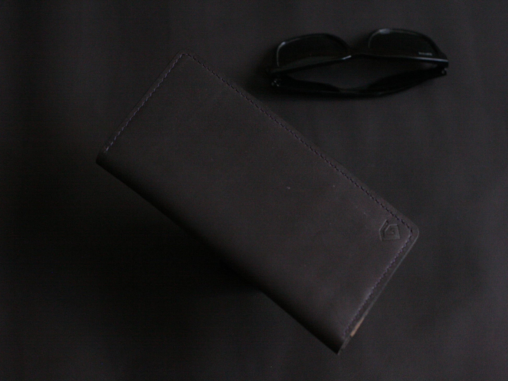 Men's Leather Long Wallet Deep Purple GRIP LEATHER GOODS