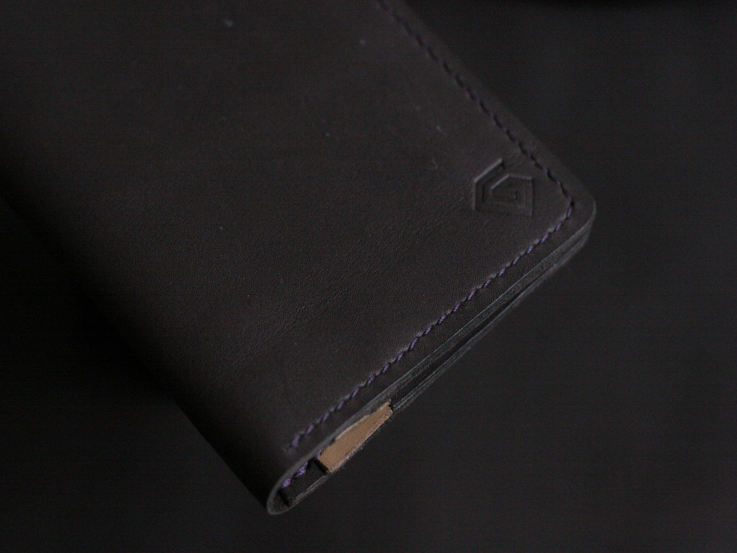 Men's Leather Long Wallet Deep Purple GRIP LEATHER GOODS