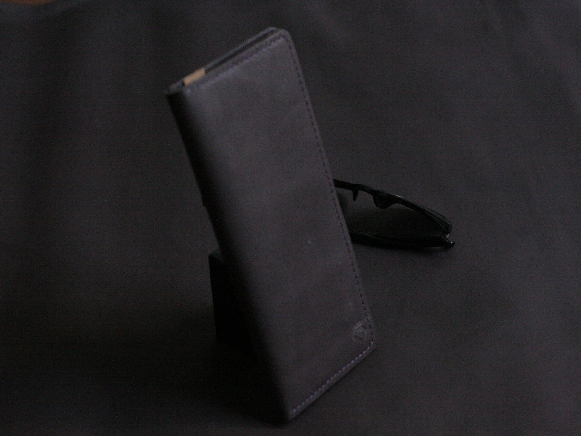 Men's Leather Long Wallet Deep Purple GRIP LEATHER GOODS