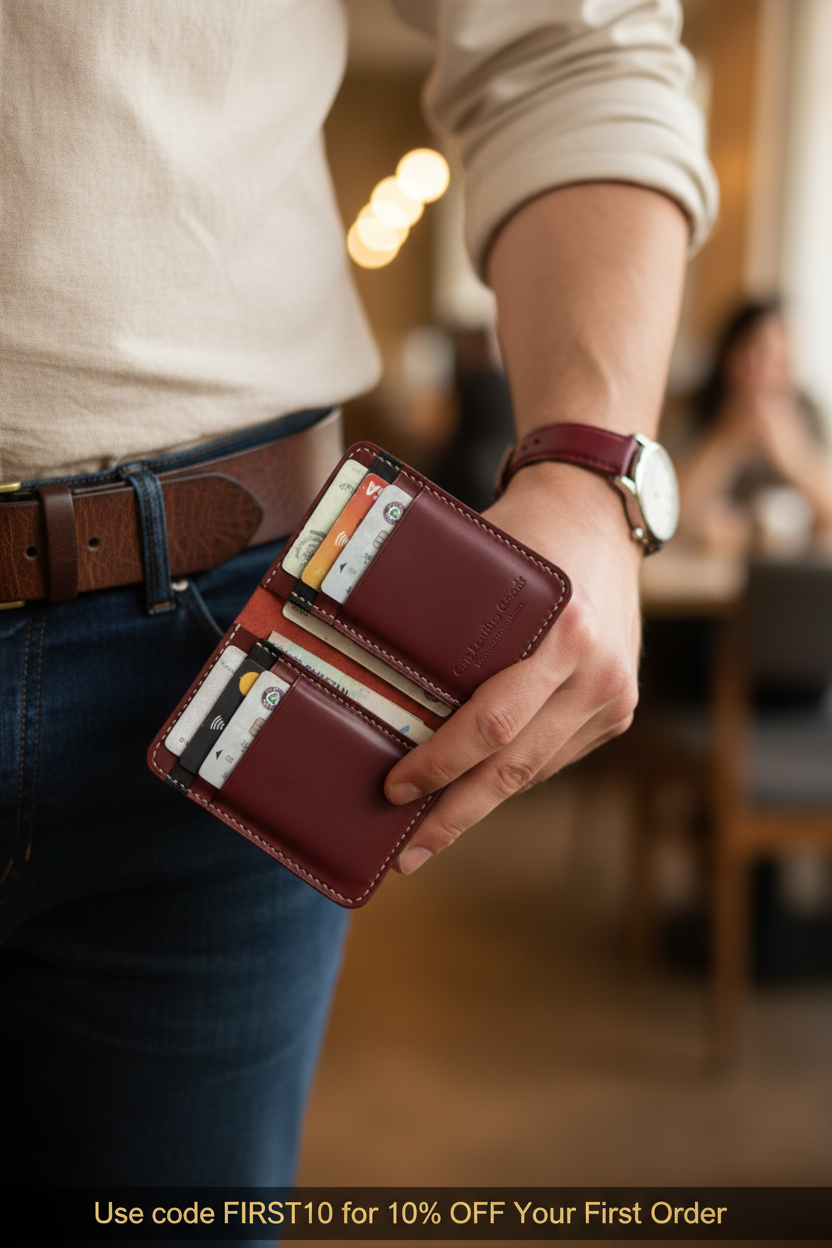 Grip Leather Goods - Crimson Red Lifestyle Banner